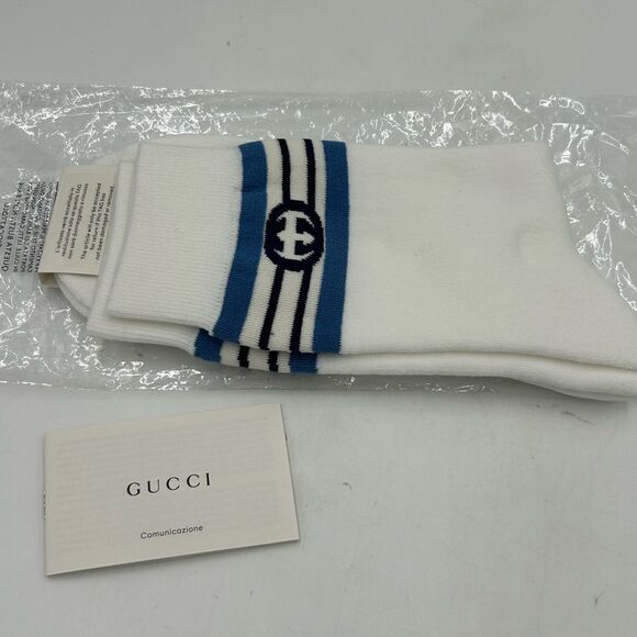 Men's Gucci, interlocking GG striped socks size large made in Italy - Picture 10 of 10